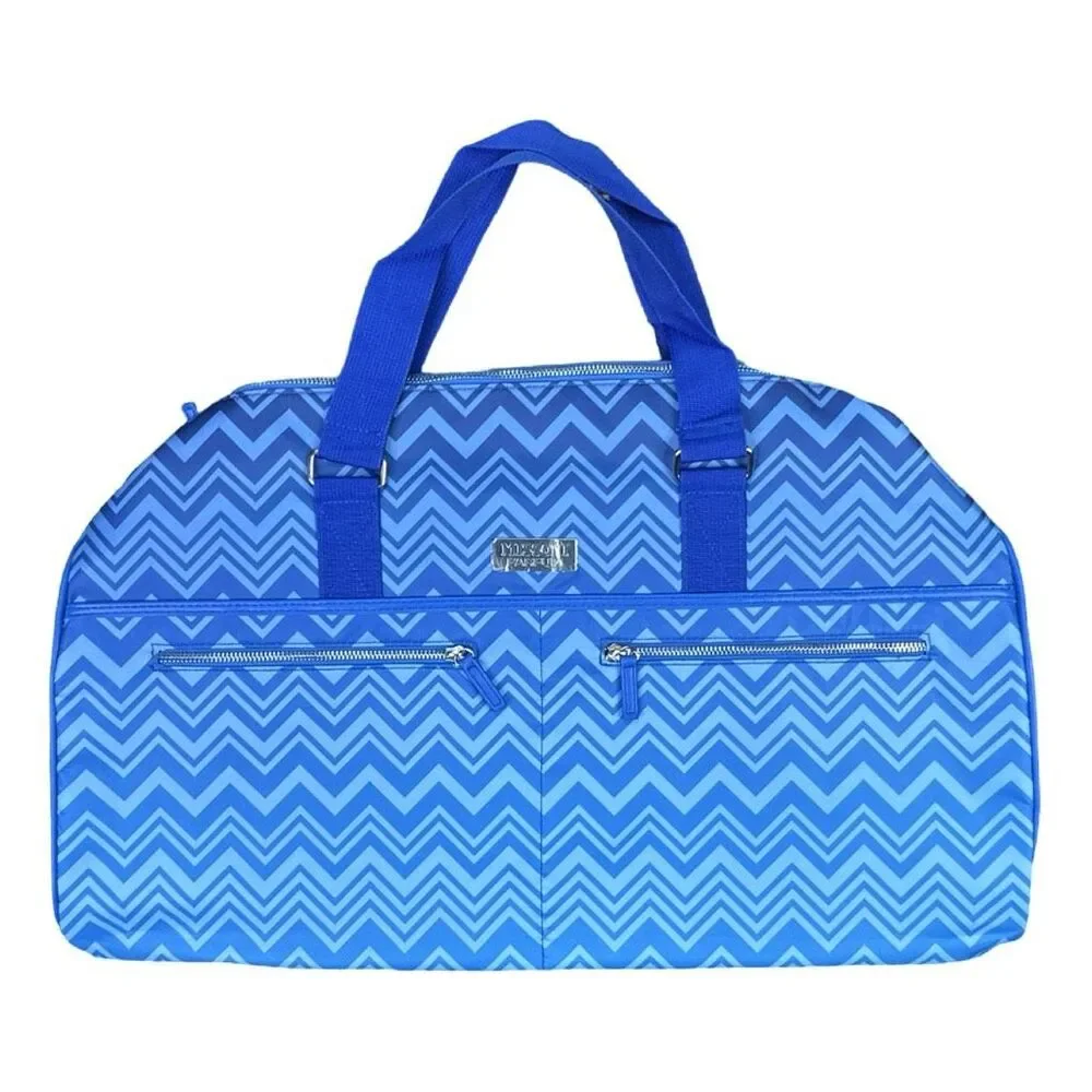 MISSONI Parfum Men’s GWP Blue Chevron Duffle Weekender Bag - 23” x 10” x 11”